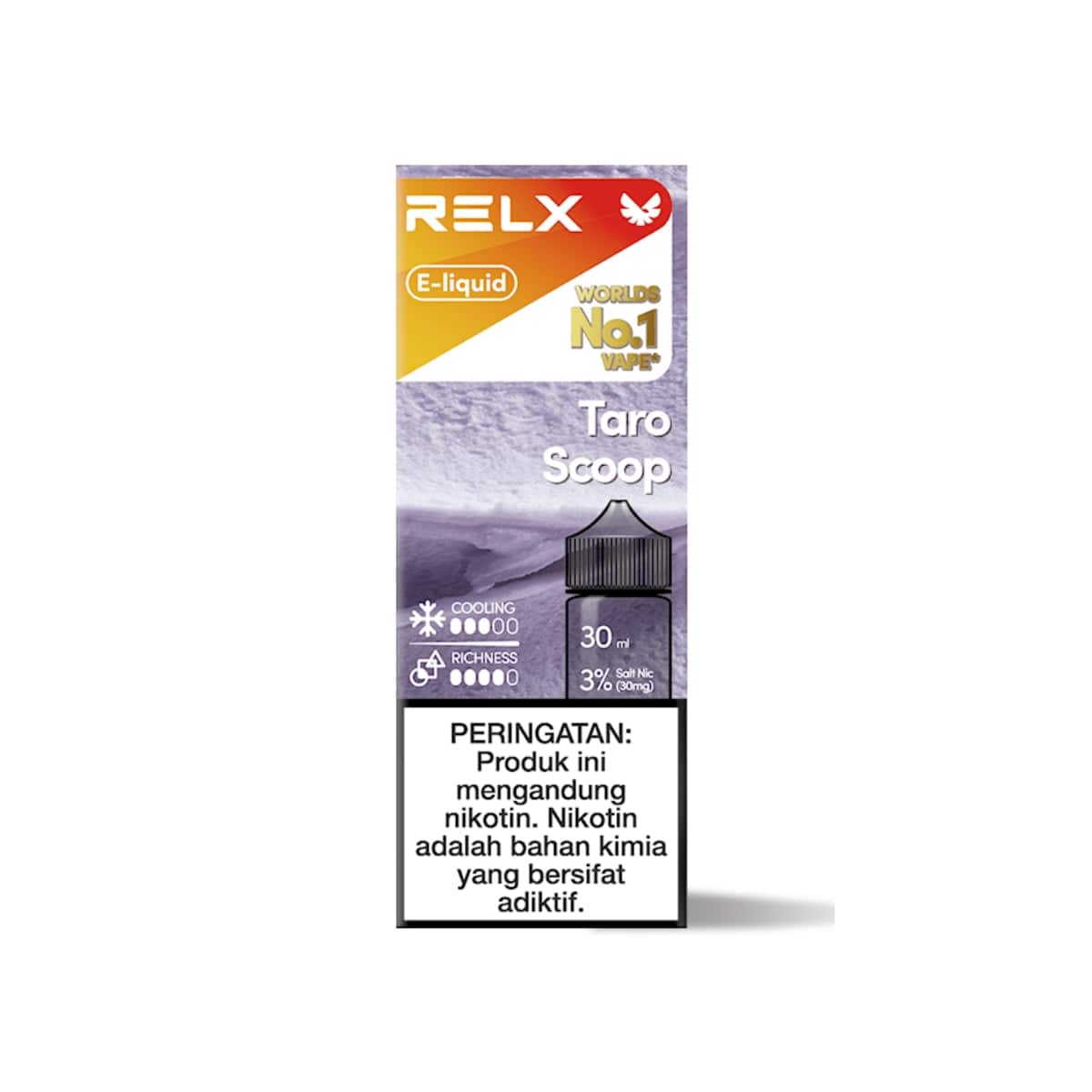 Shop RELX IDN Disposable Vape Pod E-liquid Taro Scoop Flavor Flavour 3% Nicotine Best E-cigarette Brands  
