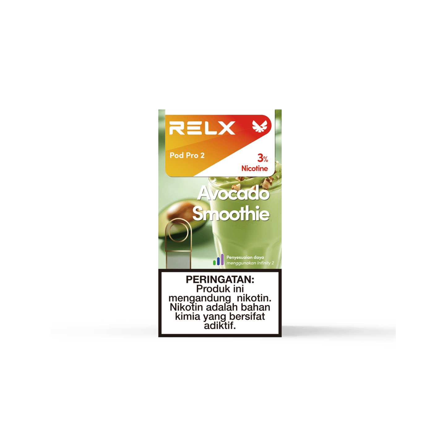 Shop RELX IDN Vape Pod Pod Pro2 Avocado Smoothie Price Rp 82000 3% Nicotine Best tasting e-cigarette 1.9ml E-liquid