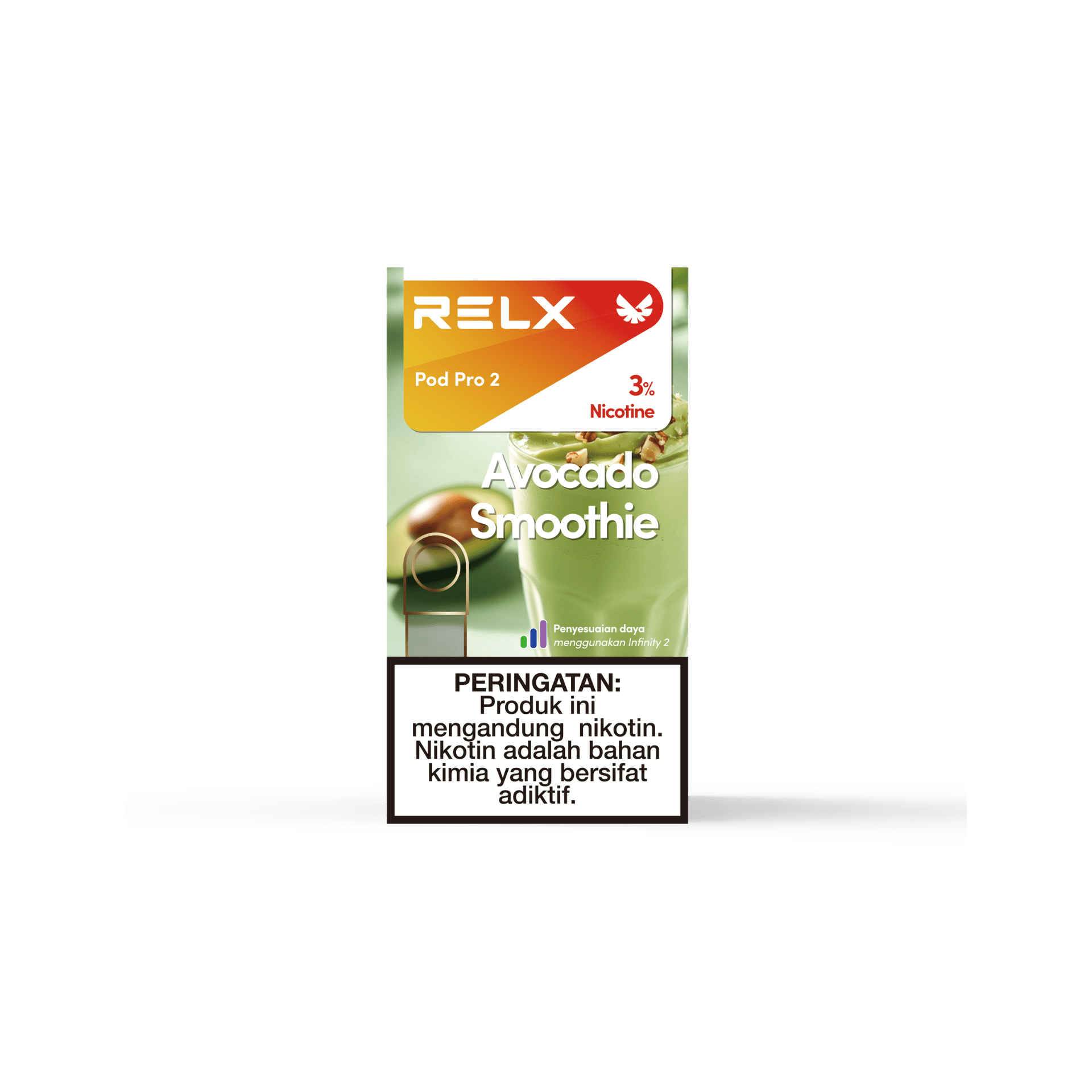 Shop RELX IDN Vape Pod Pod Pro2 Avocado Smoothie Price Rp 82000 3% Nicotine Best tasting e-cigarette 1.9ml E-liquid