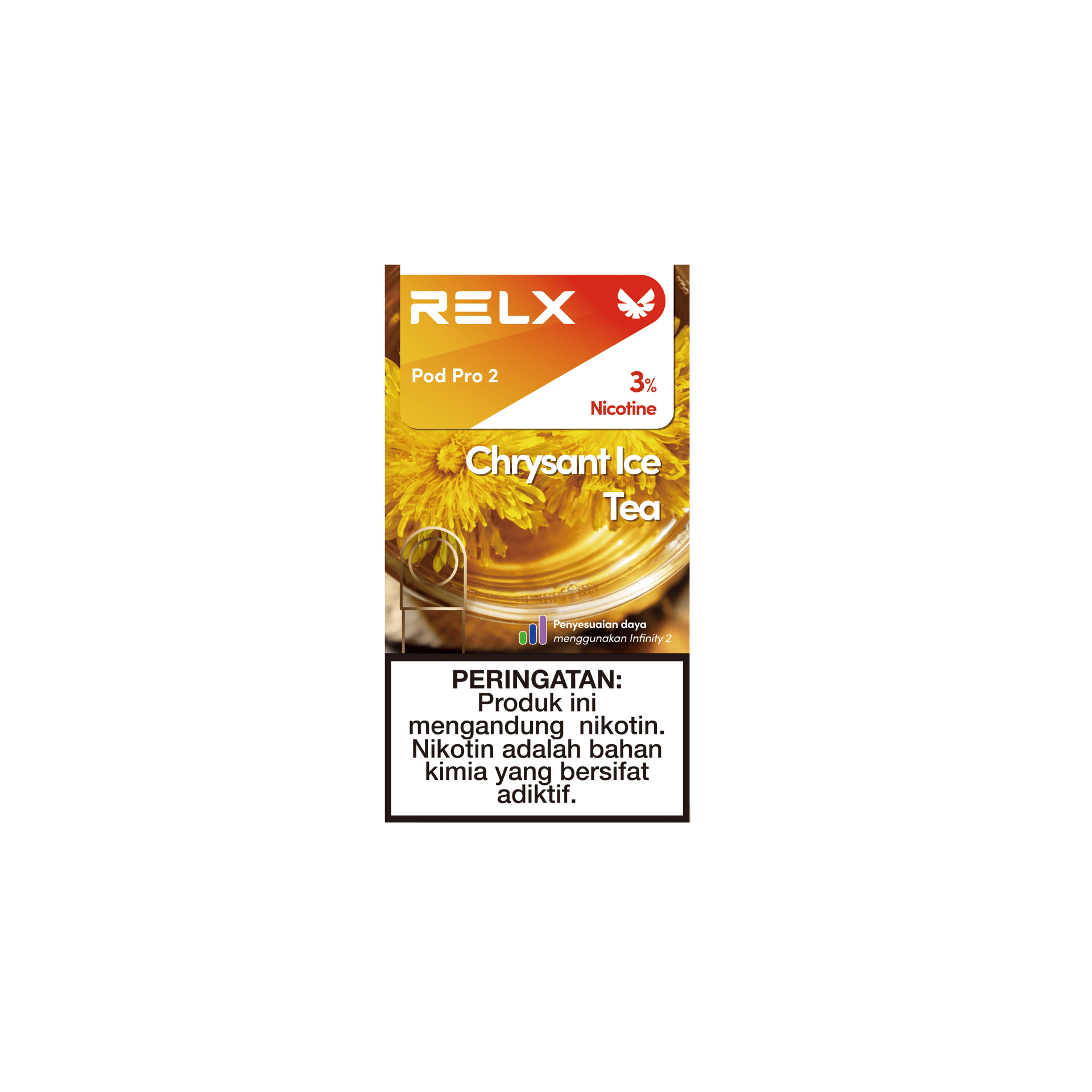 Shop RELX IDN Vape Pod Pod Pro2 Chrysant Ice Tea Price Rp 82000 3% Nicotine No.1 E-cig in Indonesia 1.9ml E-liquid