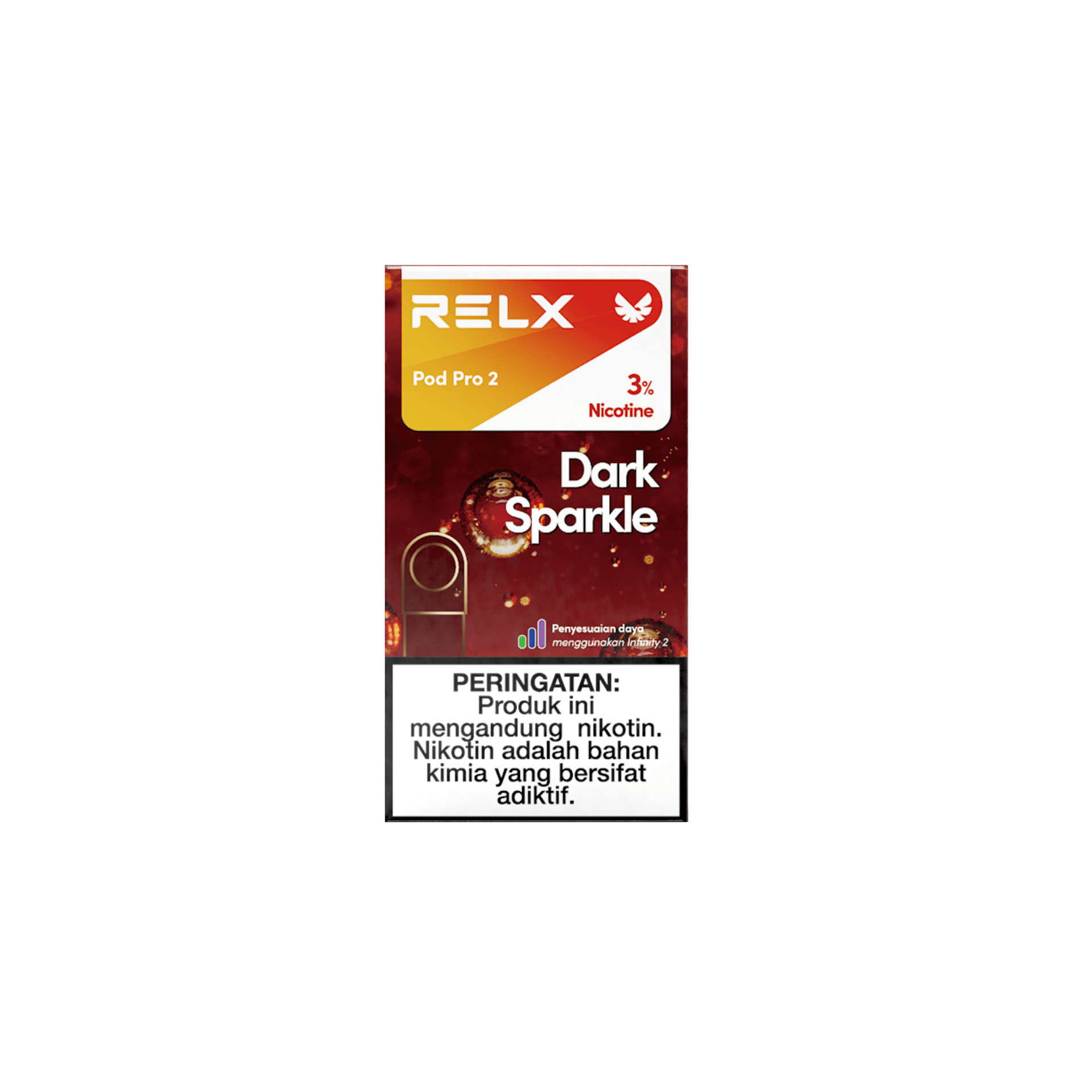 Shop RELX IDN Vape Pod Pod Pro2 Dark Sparkle Price Rp 82000 3% Nicotine Best tasting e-cigarette 1.9ml E-liquid