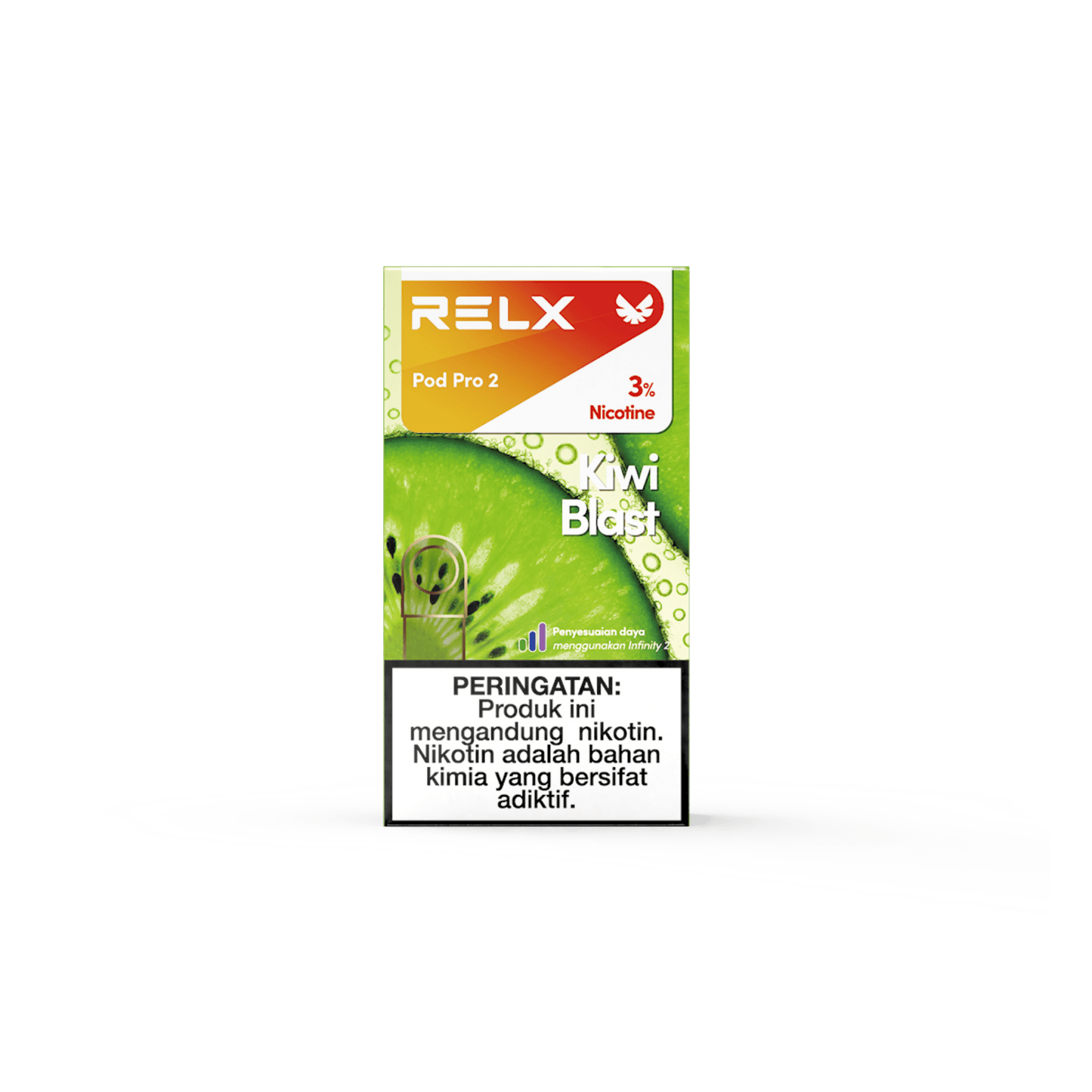 Shop RELX IDN Vape Pod Pod Pro2 Kiwi Blast Price Rp 82000 3% Nicotine Best tasting e-cigarette 1.9ml E-liquid