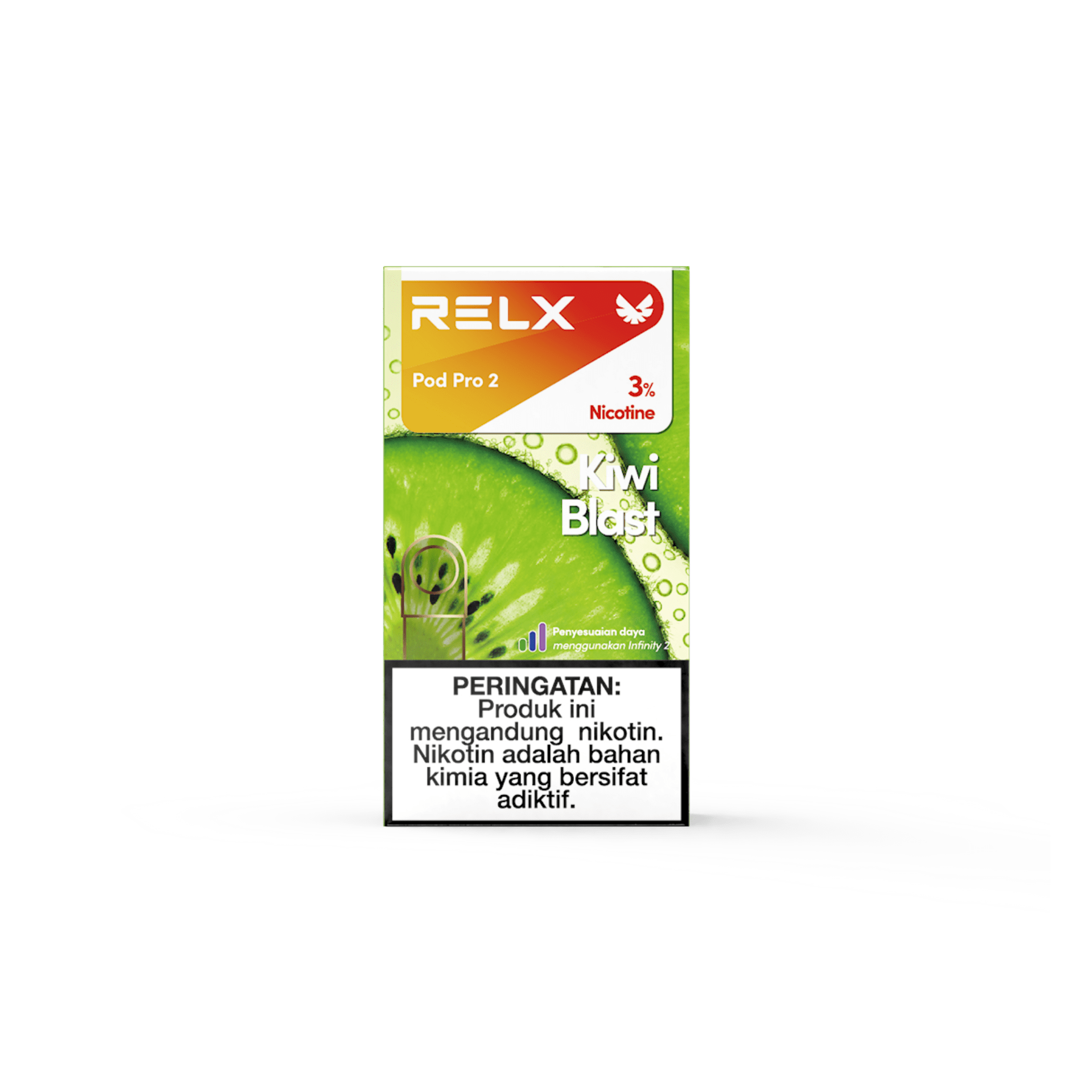 Shop RELX IDN Vape Pod Pod Pro2 Kiwi Blast Price Rp 82000 3% Nicotine Best tasting e-cigarette 1.9ml E-liquid