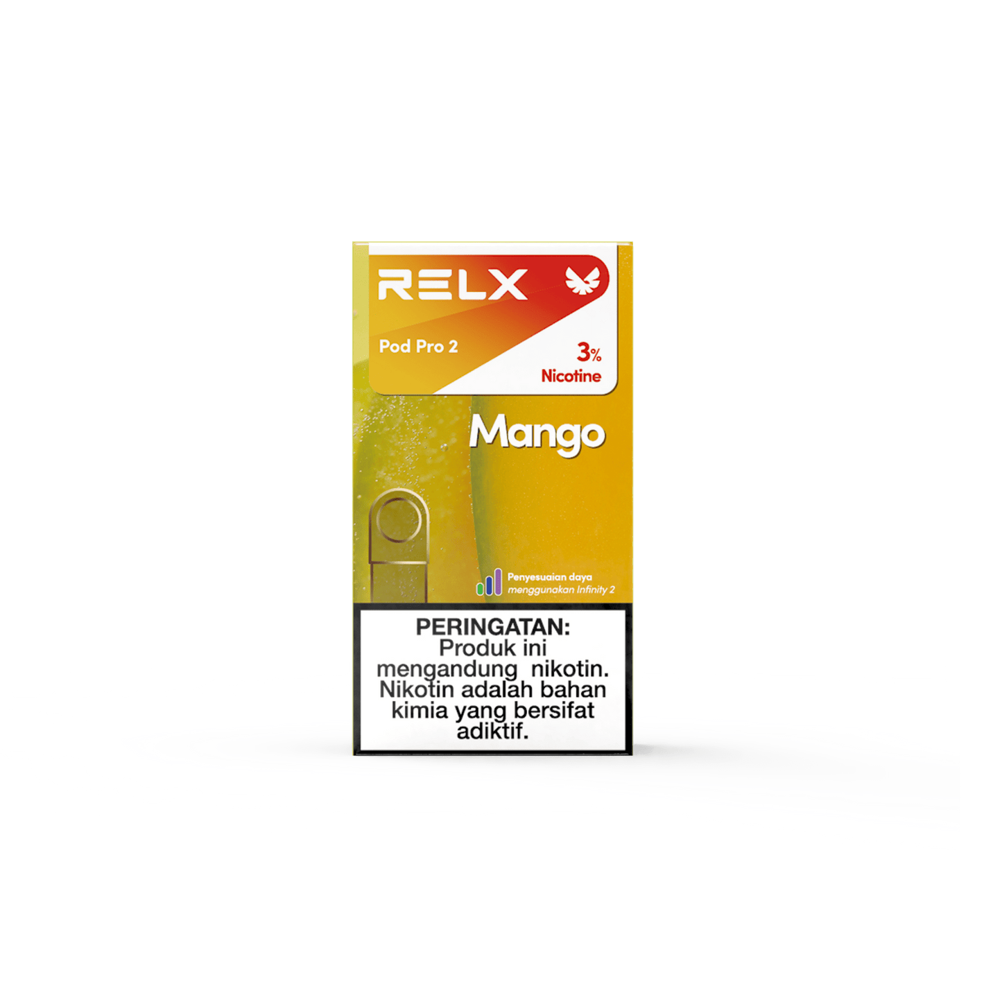  RELX IDN Cartridge Pod Pro2 Mango Buy Now 3% Nicotine Indonesia's Premier E-cig Flavors 1.9ml E-liquid