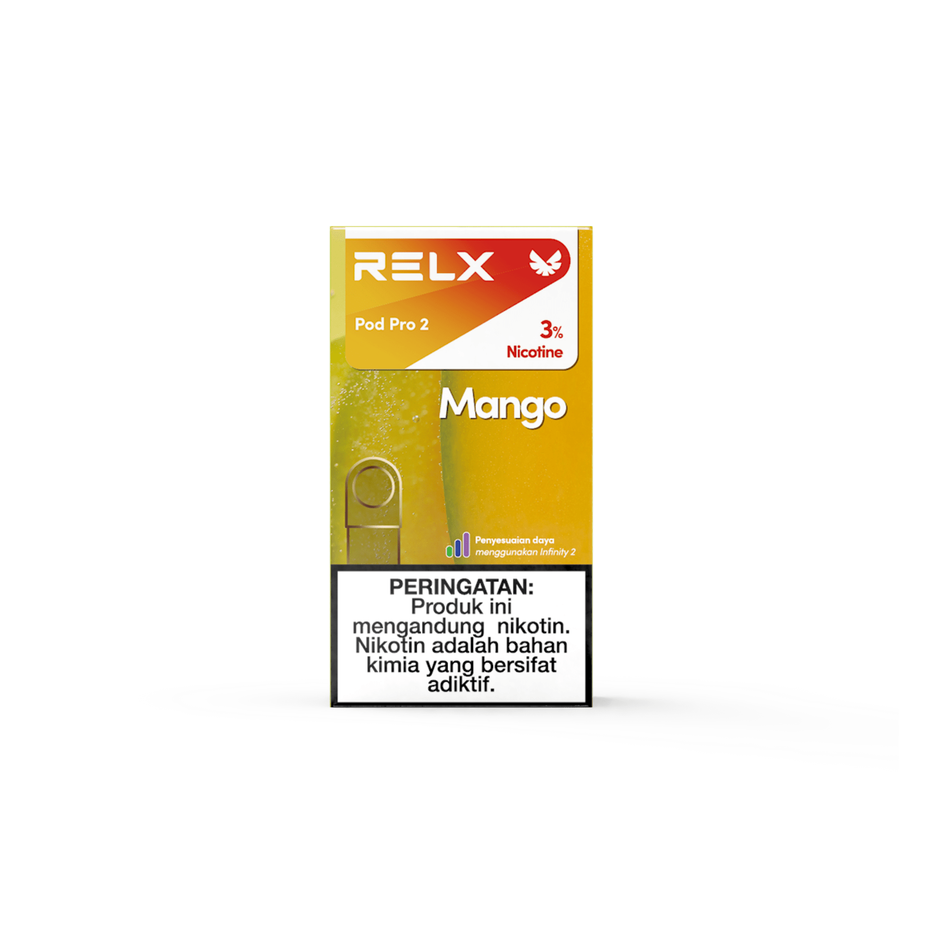 RELX IDN Cartridge Pod Pro2 Mango Buy Now 3% Nicotine Indonesia's Premier E-cig Flavors 1.9ml E-liquid